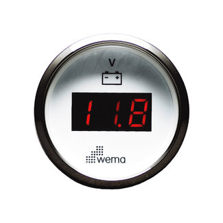Wema Silver serie voltmeter LED 12V wit