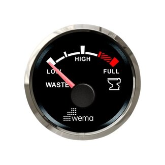 Wema Silver serie vuilwater tankmeter NMEA2000 zwart