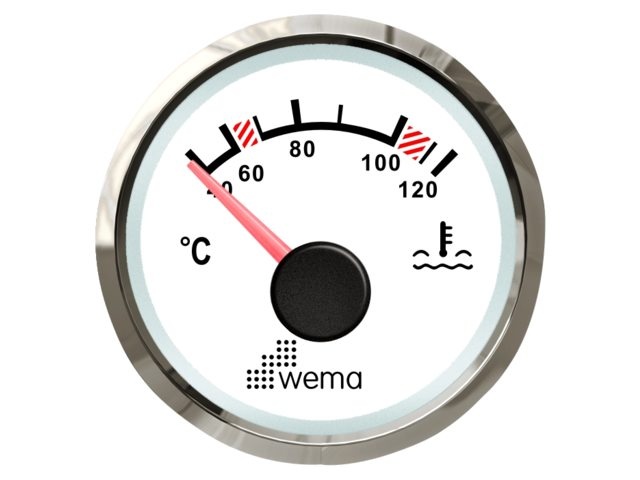 Wema Silver serie watertemperatuur meter NMEA2000 wit