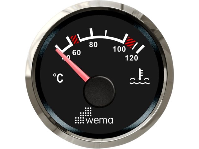 Wema Silver serie watertemperatuur meter NMEA2000 zwart