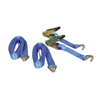 Talamex Spanband met ratelgesp & j-haak 38mm 6.0m (2 stuks)