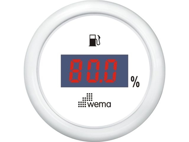 Wema Tankmeter brandstof digitaal 0-190 ohm wit