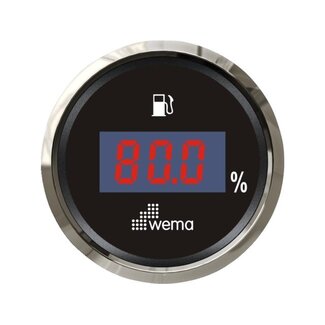 Wema Tankmeter brandstof digitaal 0-190 ohm zwart silverline