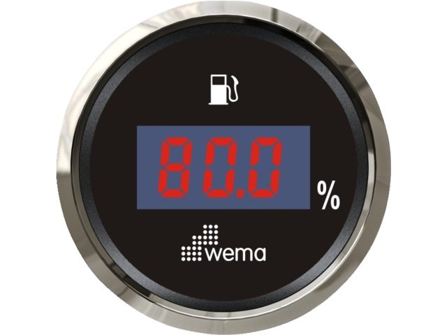 Wema Tankmeter brandstof digitaal 0-190 ohm zwart silverline