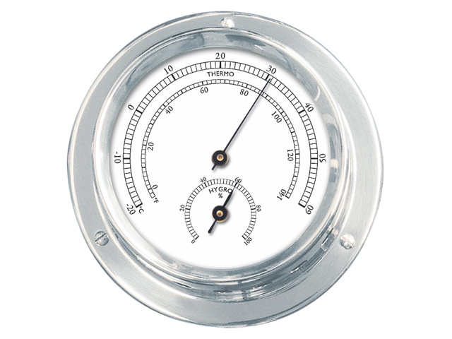 Talamex Thermo-hygrometer verchroomd 110/84mm