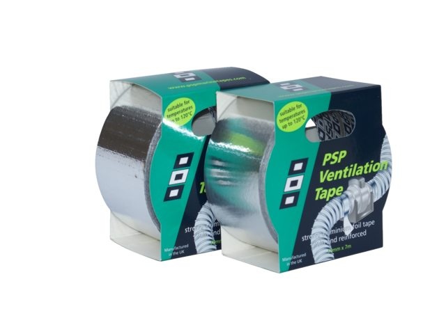 PSP Ventilation tape 50micron plain aluminium foil