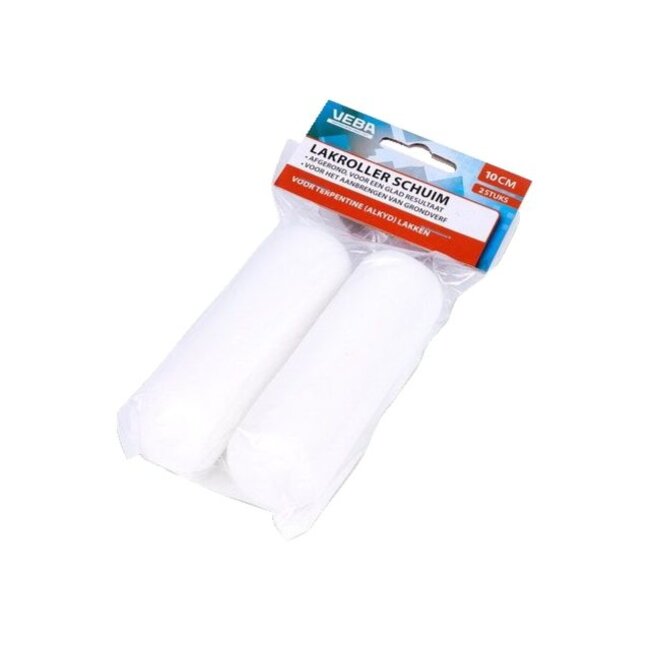 Veba Verfrol schuim 10cm 2 zijdes afgerond (2 stuks)