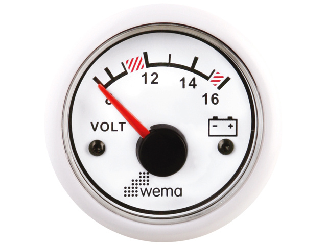 Wema Voltmeter 12V wit