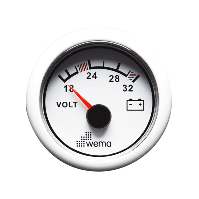 Wema Voltmeter 24V wit