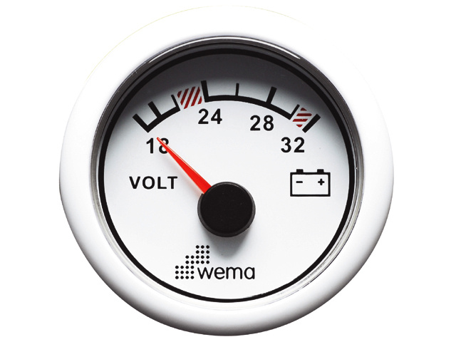 Wema Voltmeter 24V wit