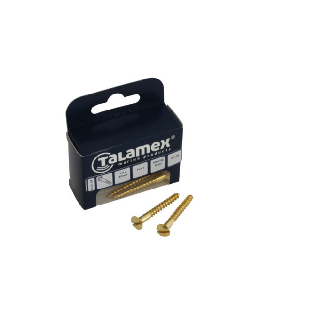 Talamex Houtschroef messing lk 2.5x12mm (6)