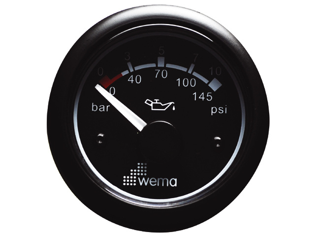 Wema Zwarte oliedruk- en turbodrukmeters
