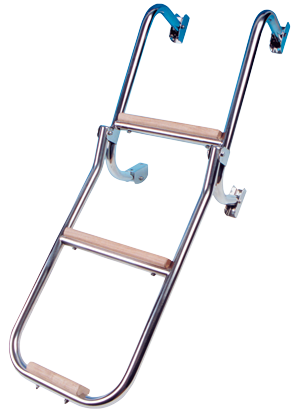 Allpa allpa RVS Zwemtrap 3-treden (hout) afm. uitgeklapt 270x860mm buis Ø20mm