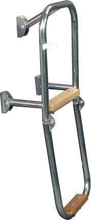 Allpa allpa RVS Zwemtrap 2-treden met hout bekleed afm. uitgeklapt 240x685mm buis Ø20mm