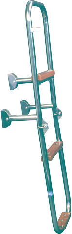 Allpa allpa RVS Zwemtrap 3-treden met hout bekleed afm. uitgeklapt 240x930mm buis Ø20mm