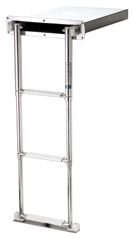Allpa allpa RVS telescopische zwemtrap in cassette 3-treden met kunststof bekleed