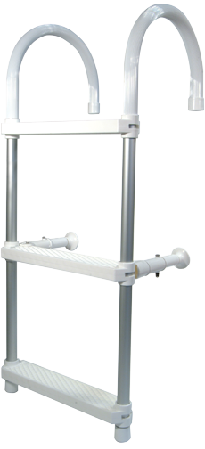 Allpa allpa Aluminium zwemtrap met ophanghaken 5-treden verstelbare afstandhouders L=1450mm buis Ø25mm