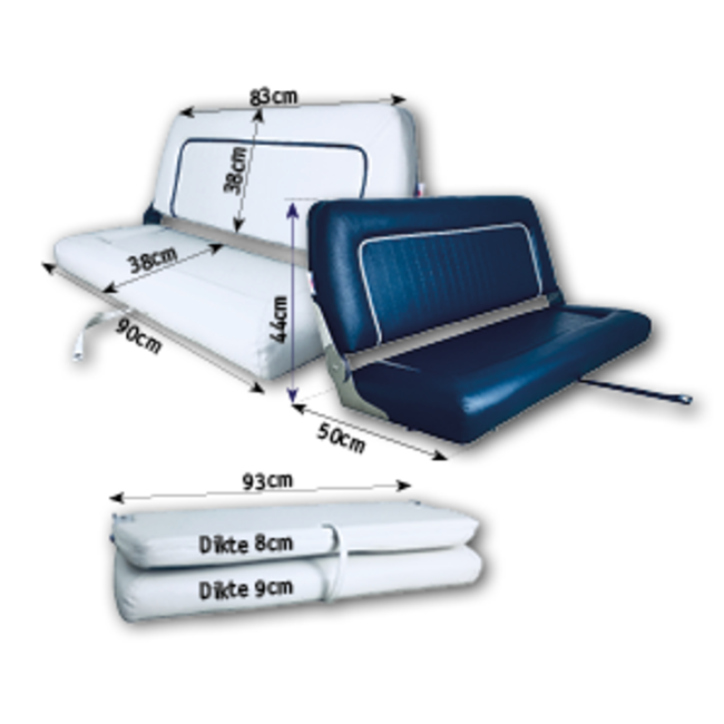 Allpa Stuurstoel model Coach de Luxe Twin navy; 51cm(D)*94cm(B)*44cm(H).