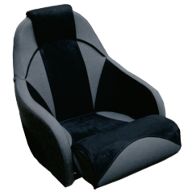 Allpa Stuurstoel model Ocean 51 "Flip-Up", grijze stof met zwart "Alcantara"