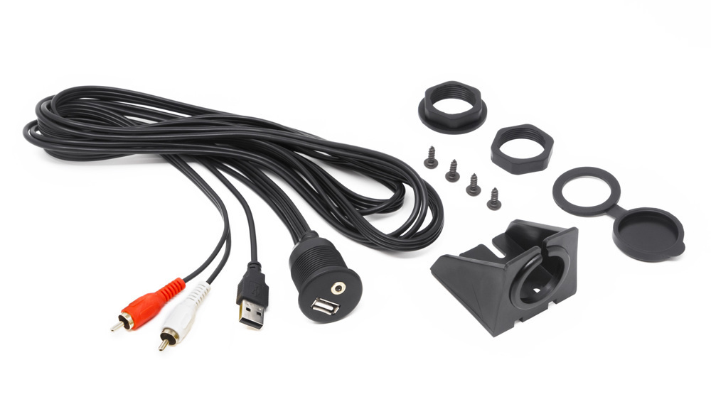 Hertz HMA USB AUX IN - Waterproof stopcontact met USB en 3.5 jack