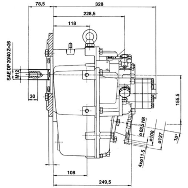 Technodrive Technodrive hydraulische keerkoppeling TM880A  R=1 53:1