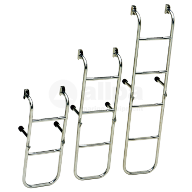 Allpa allpa RVS Zwemtrap  3-treden  met vaste spiegelsteun  afm. uitgeklapt 260x600mm  buis Ø20mm