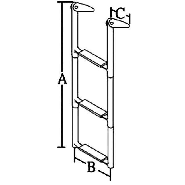 Allpa allpa RVS telescopische zwemtrap  3-treden met kunststof bekleed  max. buis Ø32mm