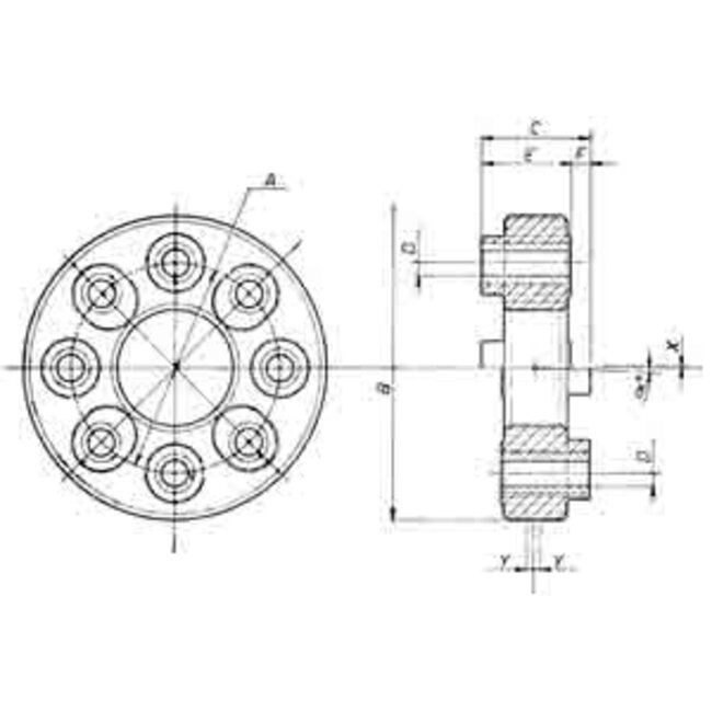 Allpa allpa Rubber koppelingen tot steek Ø82 5mm  breedte 36mm