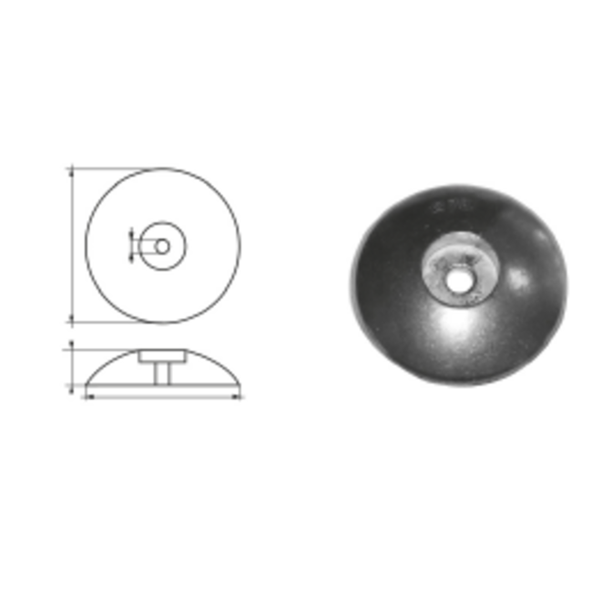 Allpa Zinken ronde roerblad-anode