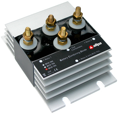 Allpa Battery combining Schottky diode model 'BCD' 12/24V (in & uit) 70A 2-3 batterijen