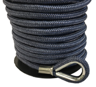 Allpa Polyester Ankerloodlijn RVS kous donkerblauw