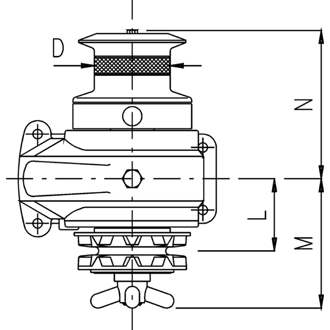 Allpa Lofrans windlasses Ankerlier (handbediend) horizontaal  model 'Royal' met verhaalkop