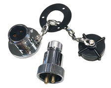 Allpa Messing-verchroomde waterdichte connector compleet met kunststof deksel