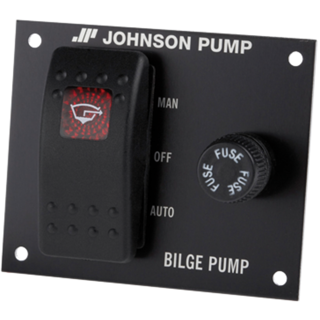 Johnson Pump Bilgepompschakelaar 3-posities  76x55mm  inbouwdiepte 40mm  met interne verlichting