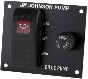 Johnson Pump Bilgepompschakelaar 3-posities 76x55mm inbouwdiepte 40mm met interne verlichting