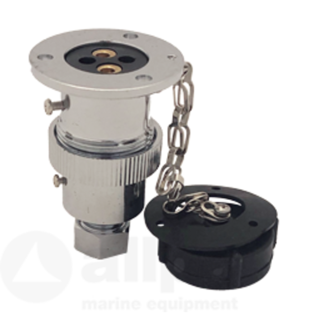 Allpa allpa Messing-verchroomde waterdichte connector  5A  3-pins  compleet met deksel