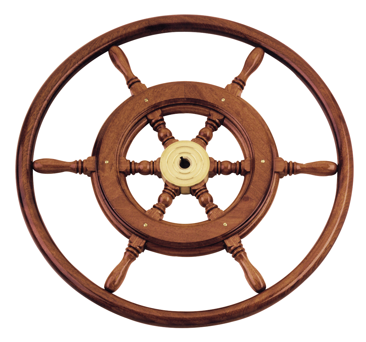 Allpa 6-Spaaks stuurwiel 'Type 3B' klassiek mahoniehouten stuur met houten hoepel incl. adapter