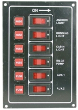 Allpa Aluminium schakelpaneel 12V 5A glaszekeringen