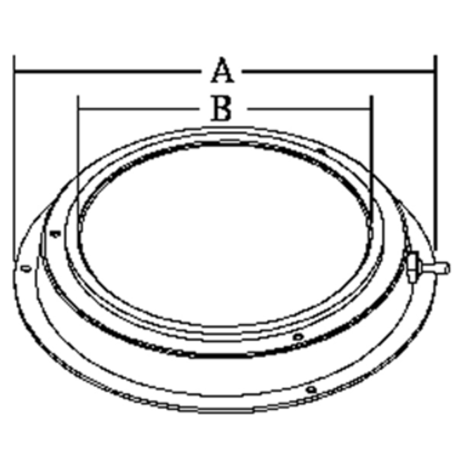 Allpa allpa Messing kajuitlamp met geribde lens  12V /15W  A=140mm  B=98mm  met ventilatie & schakelaar