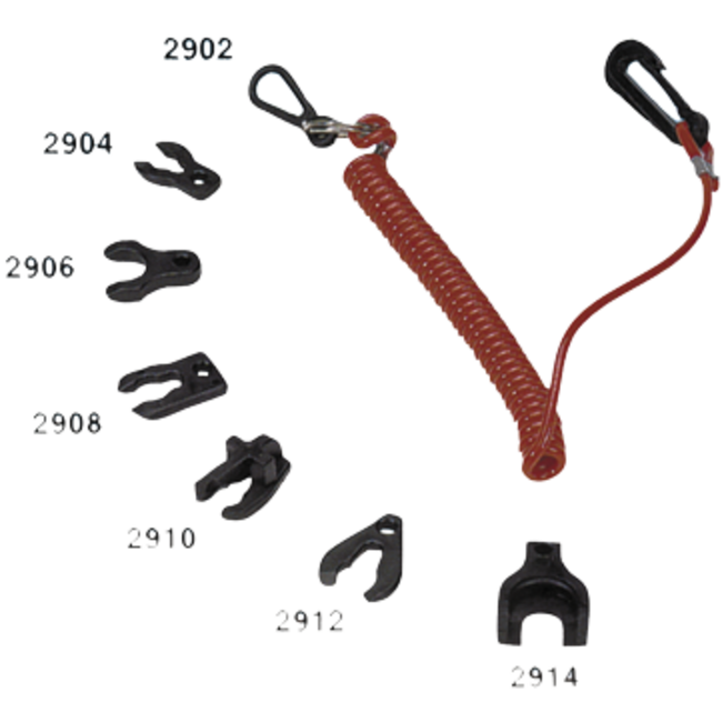 allpa Noodstopclip met spiraalsnoer voor Mariner/Mercury