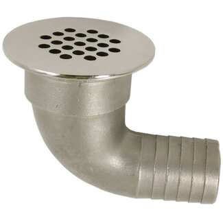 Allpa allpa RVS afvoer 90° met rooster afm. B=15mm C=36mm D=42mm