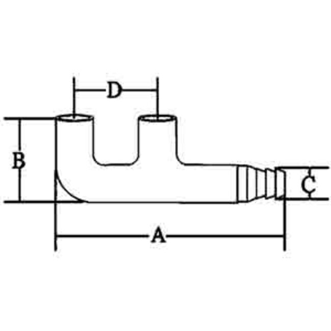 Allpa allpa RVS Verzinkbare klamp (compleet met plastic adapter voor waterafvoer)