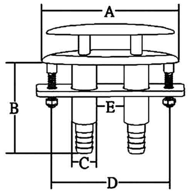 Allpa allpa RVS Verzinkbare klamp (compleet met plastic adapter voor waterafvoer)