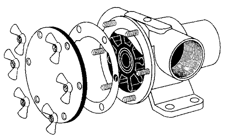 Johnson Pump Johnson Pump Set RVS vleugelmoeren 'Pinwing' & draadeind set