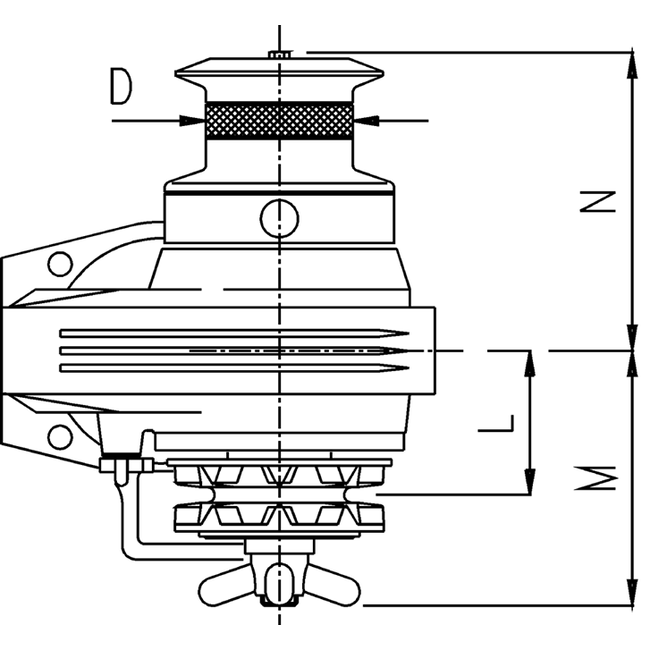 Lofrans Lofrans windlasses Ankerlier horizontaal  model 'Kobra'  8mm  12V  1000W  met verhaalkop