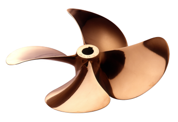 Radice Radice 4-Blads bronzen scheepsschroef type S8, asgat Γ30mm-Γ40mm, conus 1:10, rechts