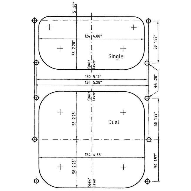 SeaStar SeaStar Éénhandel motorbediening A80/L met interlock  topmontage