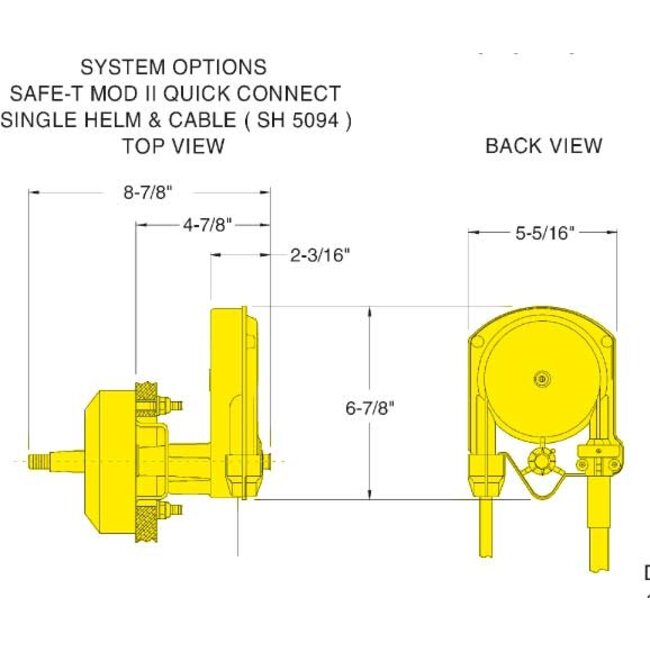 SeaStar SeaStar Safe-T QC Stuursysteem met kabel 6' (1.83m)