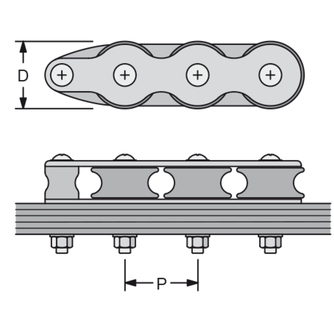 Antal Antal Aluminium organizer  4-schijfs  D=40mm  P=44mm  Lijn Ø14mm  L=199mm  SWL 600kg