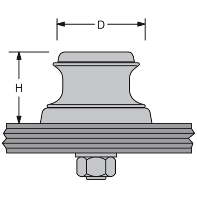Antal Antal Aluminium 1-schijfs organizer  D=50mm  H=33mm  gewicht 0 10kg  SWL 800kg